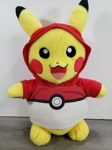 Pokemon Pikachu Build A Bear Plush Stuffed Toy 17" With Pokeball Hoodie - Picture 1 of 10