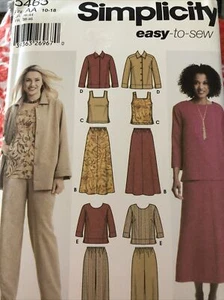 Simplicity pattern 5463 skirt jacket pants suit 10 12 1416 18 medium large UNCUT - Picture 1 of 6