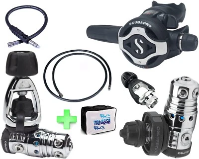 SCUBAPRO MK25 EVO S620Ti - DIN300 bar or Yoke First + Second Stage + Hose + BAG! - Image 1 of 4