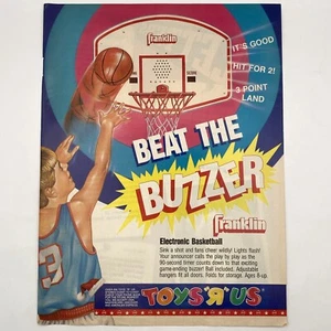 1990 Franklin Electronic Basketball PRINT AD Toys R Us Beat the Buzzer Vtg 90s - Picture 1 of 2