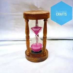Antiguo Reloj de Arena Vintage 60 Minutos Madera Hecho a Mano Arena Temporizador Reloj Decoración del Hogar - Imagen 1 de 5