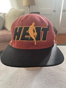 Vintage Adiddas Miami Heat Hat Cap Size Small/medium Embroidered - Picture 1 of 8