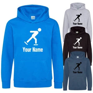 Childs Hoodie Ice Skater Hoodie Personalised Kids Skating Hoody Boys Girls - Picture 1 of 7