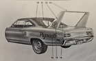 1970 Plymouth Super Bird Parts List Insert OEM Fold-Out Plymouth Dealership Nice