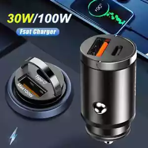 Auto 100W Ladegerät USB und USBC Typ-C für IPhone Samsung Zigarettenanzünder DE - Bild 1 von 16