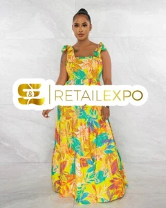 Floral Print Smocked Top Maxi Dress - Picture 1 of 7