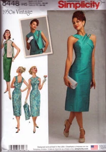Simplicity 8448 Schnittmuster 50er Jahre - Stil Misses' elegantes Kleid & Weste - Bild 1 von 2