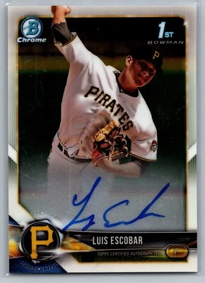 2018 1st Bowman #CPA-LE Luis Escobar Chrome Prospect Auto Pittsburgh Pirates - Image 1 of 2
