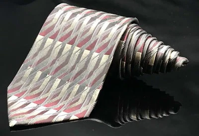 Corbata Paul Dione Oro Rojo Diseño Geométrico Abstracto 100% Seda ¡NUEVA CON ETIQUETAS!! Foto 1 de 4