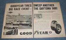 1960 Goodyear Tires Vintage NASCAR Racing Junior Johnson Daytona 500 2pg Ad
