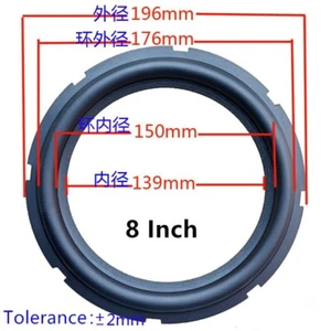 196mm 176mm Speaker Surrounder Rubber Woofer Edge For 8" 8 IN/INCH Speaker - Picture 1 of 3