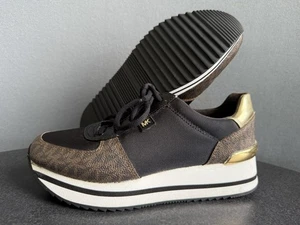 Michael Kors MK Trainer Lace Up Brown/Black Women’s Sneaker Size 5.5M Shoes - Picture 1 of 11