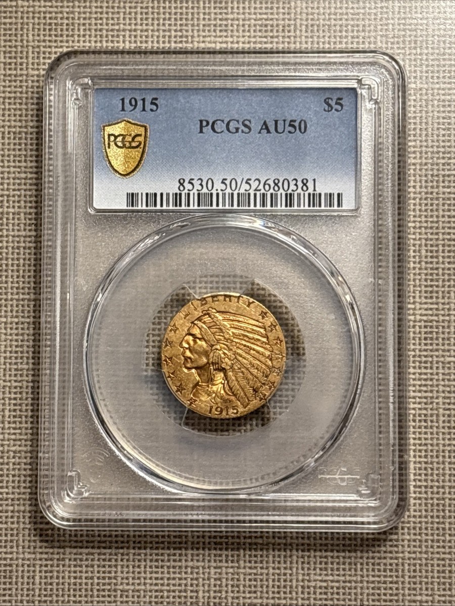 激レア ビンテージ トランプ ゴールドエッジ 1915 Year Half Eagle $5 US Gold Coins (Pre - 1933) for sale