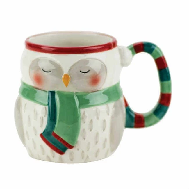 Taza Boston Warehouse 18 OZ búho blanco Foto 1 de 1