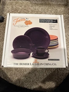 Fiesta Retired 5-Piece Place Setting PLUM Fiestaware Set in Box -See Description - Picture 1 of 4