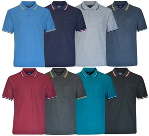 Short Sleeve Polo Shirt Plain Pique Double Tipping Collar w/ Pocket by Beebizco - Picture 1 of 13