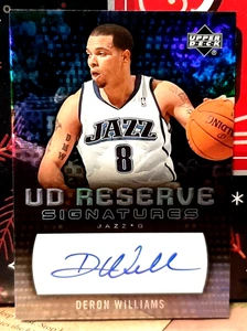 DERON WILLIAMS AUTO ~ 2006-07 UD RESERVE / SIGNATURES #RA-DW UTAH JAZZ - Picture 1 of 2