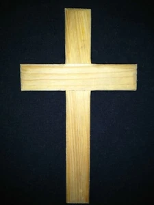 Schlichtes einfaches christlich-katholisches Kreuz aus Holz 8 Zoll x 4,5 Zoll zum Basteln  - Bild 1 von 5