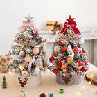45/60cm Mini Christmas Tree With Lights DIY Desktop Golden Red Christmas Decorat