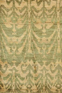 Geometric Transitional Moroccan Oriental Area Rug Hand-knotted LIGHT GREEN 4'x6' - Picture 1 of 12