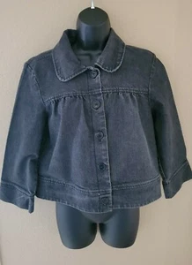 Geoffrey Beene Sport Women's Black Stretch Denim Cropped Jacket. L (Runs Small) - Picture 1 of 6