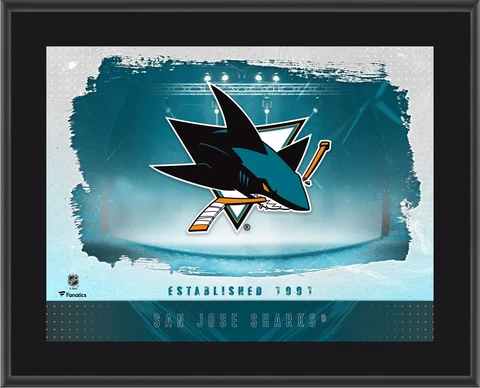 San Jose Sharks 10.5" x 13" Sublimated Horizontal Team Logo Plaque Cover