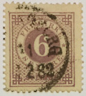 Sweden - 1872-1876 6 Ore Violet Circle Type Stamp Used Facit Cat Val Sek 400