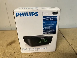 Philips AJ3116M37 FM Alarm Digital Tuning Clock Radio - Black C16 - Picture 1 of 2