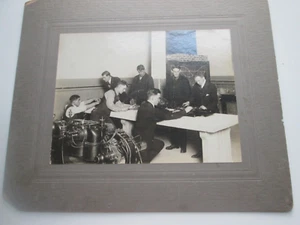 ANTIQUE CABINET CARD; UNNAMED PHOTOGRAPHER; ELECTRONICS CLASS OF SOME KIND - Picture 1 of 3