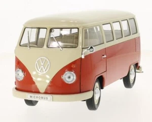 VW VOLKSWAGEN T1 Bus / Van - 1963 - rosso-marrone / crema - WELLY 1:18 - Foto 1 di 6