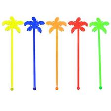 50pcs Fun Swizzle Sticks Tropical Palm Tree Shaped Cocktail Ice Drink Stirrers