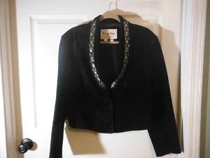 Pioneer Wear 1990's Womens Jacket Suede Black Leather Size XL - Picture 1 of 8
