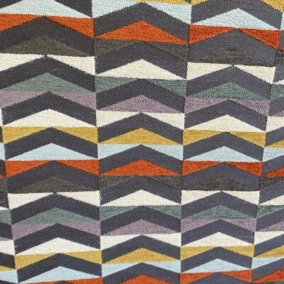 Southwest Geometric Upholstery Fabric Gray Chevron Textured Sturdy Neutral 3 yd - Image 1 of 4