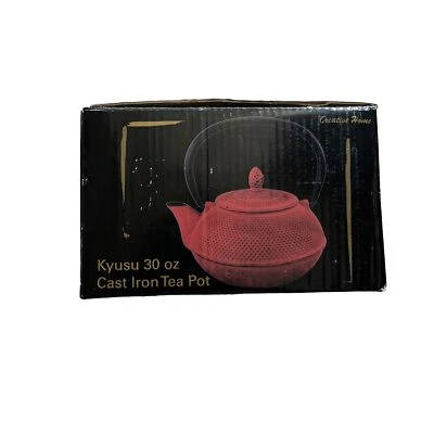 Creative Home Kyushu 30 Oz Cast Iron Tea Pot Red NIB - Image 1 of 2