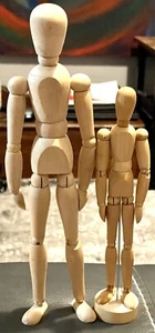 Artist Manikin Posable Figures - 8.5’’ & 12’’ Wood Mannequin Form: Human Figure - Picture 1 of 4
