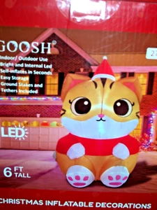 6 Ft TALL CHRISTMAS KITTEN NEW - Picture 1 of 1