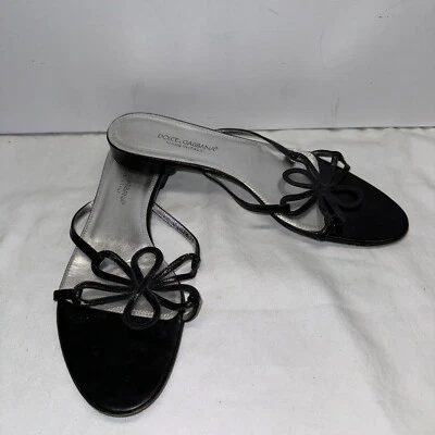 Sandalias planas Dolce & Gabbana de charol negro margarita para mujer talla 39 Foto 1 de 4