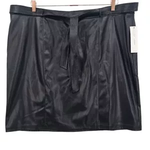 Calvin Klein Womens Plus Size 24W Faux Leather Belted Pencil Skirt NWT - Picture 1 of 11