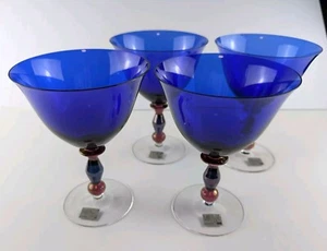 Vintage Mikasa Kobaltblau Weinkelche 4er Set Originalkarton 1995 - Bild 1 von 11