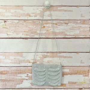 Bolso sin asas vintage blanco drapeado de malla metálica años 80 90 Glam Rock - Imagen 1 de 6