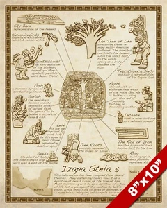 IZAPA STELA 5 LEHI TREE OF LIFE STONE LDS MORMON ART REAL CANVAS GICLEE PRINT - Picture 1 of 5