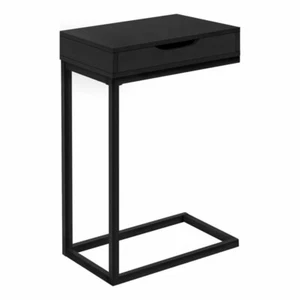 Accent Table C-shaped End Side Snack Living Room Bedroom Metal Black - Picture 1 of 5