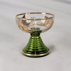 Small Green German Shot Glass Bad Durkheim Gold 3"H - Picture 1 of 8