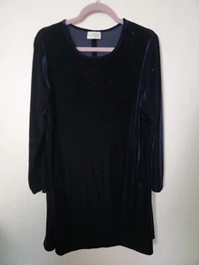 K.C. Abito Spencer blu velluto anni 90 manica lunga taglia 14 - Foto 1 di 4