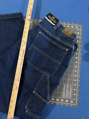 Рыжие флисовые мужские джинсы Carpenter 40x30 синие 100% хлопок джинсовая ткань - новые - Изображение 1 из 4