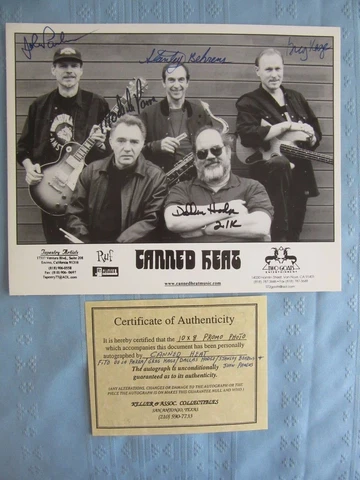 RARE SIGNED ORIGINAL W/COA CANNED HEAT BAND MEMBERS BLACK & WHITE 8X10 PHOTO Cover