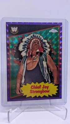 2025 Topps Chrome WWE Chief Jay Strongbow Purple Geometric /10 85TL-CS - Image 1 of 2