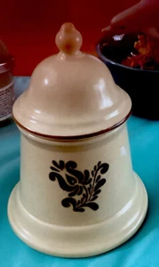 Vintage Pfaltzgraff Dorfmuster Zuckerdose mit Deckel braun & beige guter Zustand - Bild 1 von 5