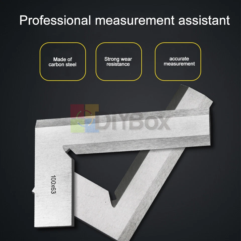 90 Degree Flat Edge Try Square Right Angle Square L-shaped Carpenter's Ruler - Image 1 of 1