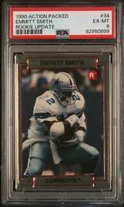 1990 Action Packed Rookie Update Emmitt Smith RC #34 PSA 6 - Picture 1 of 2